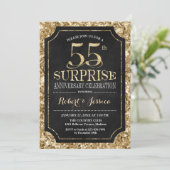 Invitation 55e anniversaire du Mariage surprise - Black Gold (Debout devant)