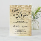 Invitation 55e anniversaire du Mariage surprise - Or (Debout devant)