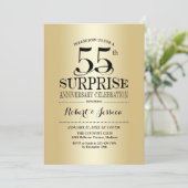 Invitation 55e anniversaire du Mariage surprise - Or (Debout devant)