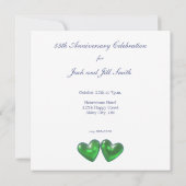 Invitation 55e anniversaire Emerald Hearts (Dos)