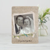 Invitation 55e anniversaire fête vieille photo cadre (Debout devant)