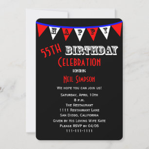 Invitation 55e anniversaire fêter l'invitation