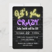 Invitation 55e anniversaire Neon Llow Sign on Brick Wall (Devant)