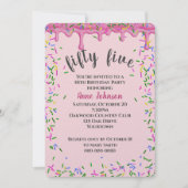 Invitation 55e Anniversaire Pink Icing Et Sprinkles (Devant)