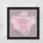 Invitation 55e anniversaire Rose de l'invitation de fête pour (Devant)