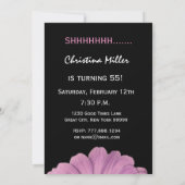 Invitation 55e anniversaire surprenant, jolie fête rose (Dos)