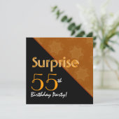 Invitation 55e anniversaire surprise Diagonal noir et or (Debout devant)