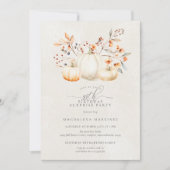 Invitation 55e anniversaire Surprise Party Citrouille blanc a (Devant)