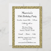 Invitation 55e fête d'anniversaire, Motif de numéro noir/or (Devant)