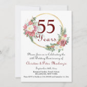Invitation 55e Mariage Emerald Anniversaire Rose Gold Frame (Devant)