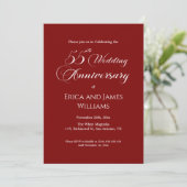 Invitation 55e Mariage émeraude Anniversaire Élégant Script (Debout devant)