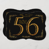 Invitation 56ème, fête d'anniversaire 56ème, grand Gatsby, no (Devant / Derrière)