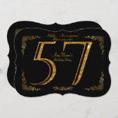 Invitation 57ème, fête d'anniversaire 57ème, grand Gatsby, no (Devant / Derrière)