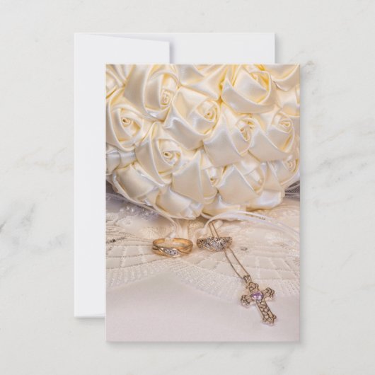 Invitation 5807-Bouquet avec Anneaux et Croix (Devant)