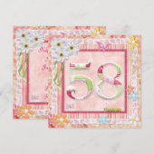 Invitation 58e anniversaire style scrapbooking (Devant / Derrière)
