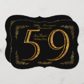 Invitation 59ème, fête d'anniversaire 59ème, grand Gatsby, no (Devant / Derrière)
