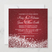 Invitation 5,25" Élégant Mariage Flambant Vague Rouge (Dos)