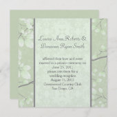 Invitation 5.25x5.25 Abstrait Feuilles Branches Gris Lime Cla (Devant / Derrière)