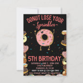 Invitation 5 Anniversaire Donut Perdre vos arrosages 5 Ans (Devant)