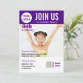 Invitation 5 ans de violettes PERSONNALISER (Debout devant)