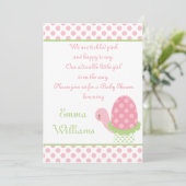 Invitation 5" de baby shower de tortue de pied x (Debout devant)