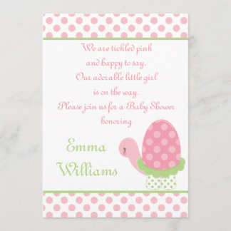 Invitation 5" de baby shower de tortue de pied x