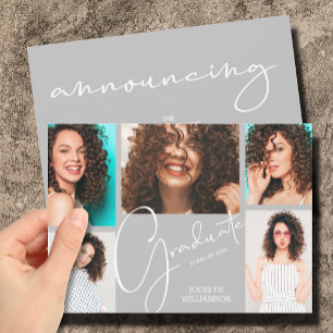 Invitation 5 Graduation en gris photo