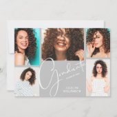 Invitation 5 Graduation en gris photo (Devant)