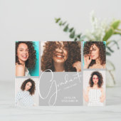 Invitation 5 Graduation en gris photo (Debout devant)