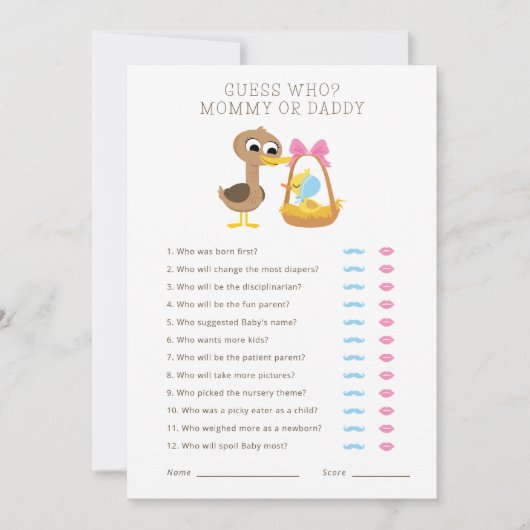 Invitation 5 Petits Canards | Devine qui maman ou papa ? (Devant)