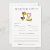 Invitation 5 Petits Canards | Prédictions et Conseils Baby Sh (Devant / Derrière)