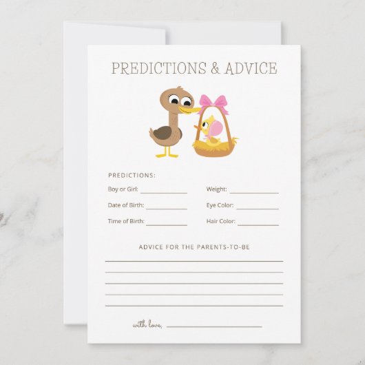 Invitation 5 Petits Canards | Prédictions et Conseils Baby Sh (Devant)