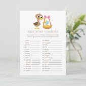 Invitation 5 Petits Canards Trivia bébé | Rubrique Word (Debout devant)