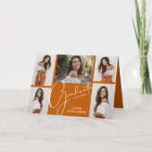 Invitation 5 Photo Burnt Orange Graduation (Devant)