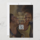 Invitation 5 Photo Collage Gold Script QR Code Mariage (Dos)