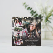 Invitation 5 Photo Collage String Lights Graduation Party (Debout devant)
