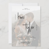 Invitation 5 Photo moderne élégant code QR mariage (Devant)