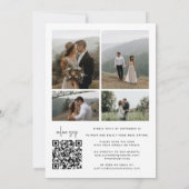 Invitation 5 Photo moderne élégant code QR mariage (Dos)
