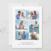 Invitation 5-Photo Teal Blue Rose Gold Agate Wedding (Dos)