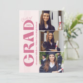 Invitation 5 Photos Blush Floral Graduation Party (Debout devant)