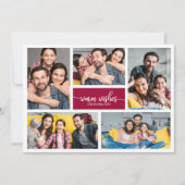 Invitation 5 Photos Chaleureux Voeux Simple Mignonne Collage  (Devant)