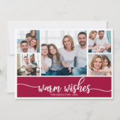 Invitation 5 Photos Collage Chaleureux Voeux Simple Noël (Devant)