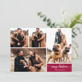 Invitation 5 Photos Collage Simple Style Joyeux Noël (Debout devant)