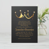 Invitation 5" x 7" Fête de la mariée royale de couronne de la (Debout devant)