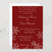 Invitation 5 x 7 flocons de neige de rouge de Noël de (Devant / Derrière)