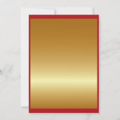 Invitation 5" x 7" Luxe Moderne Anneaux d'Or Coeurs Rouge (Dos)