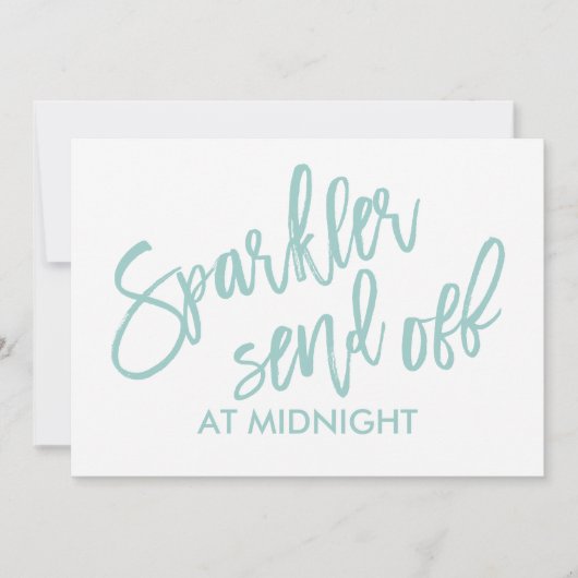 Invitation 5 X 7 Sparkler Envoi Désactivé - Turquoise clair (Devant)