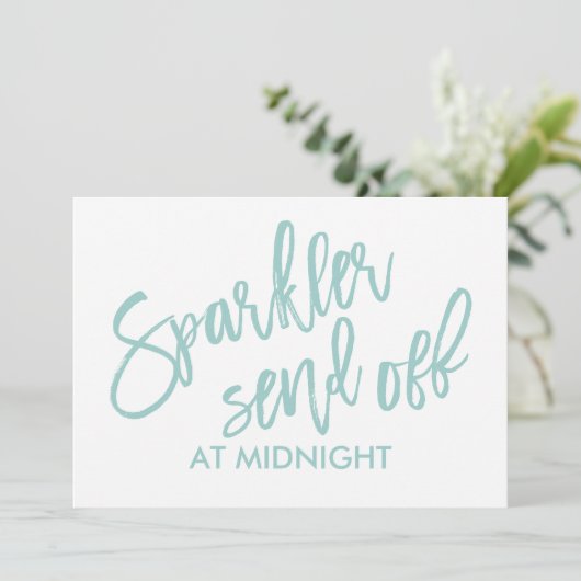 Invitation 5 X 7 Sparkler Envoi Désactivé - Turquoise clair (Debout devant)