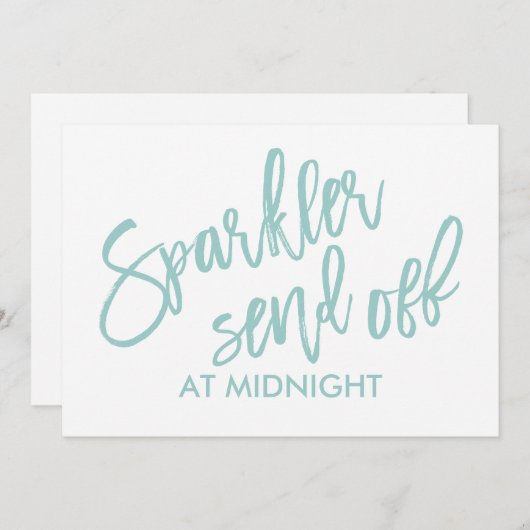 Invitation 5 X 7 Sparkler Envoi Désactivé - Turquoise clair (Devant / Derrière)