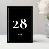 Invitation 5 x 7 White Frame Black Wedding Table Numbers